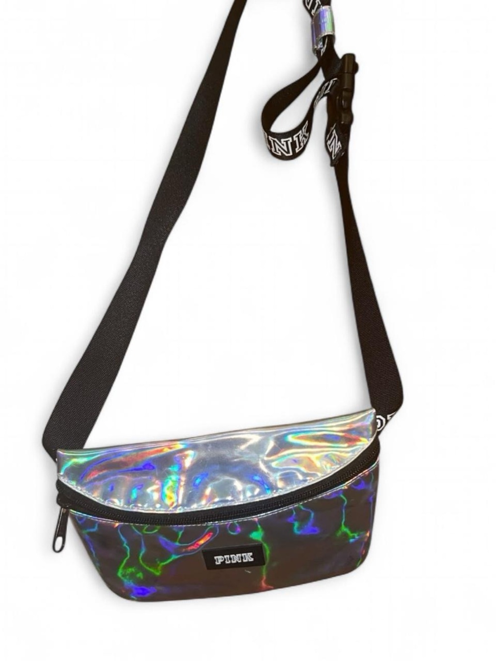 Victoria’s Secret PINK Holographic Crossbody Belt Bag/Fanny Pack